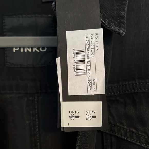 Pinko Black Denim Jumpsuit PAX 1  NWT SZ US 10 EU 44 - Picture 9 of 11